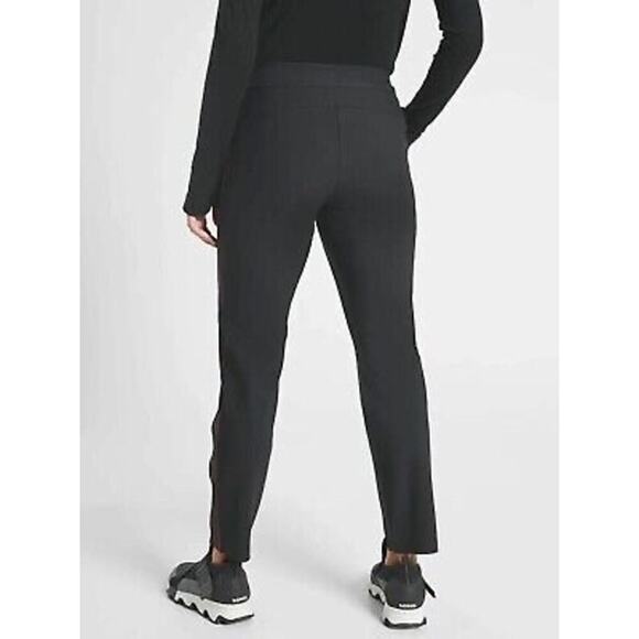 Athleta Black red stellar novelty trouser free cut hem pipping pants size 0P - Picture 2 of 10